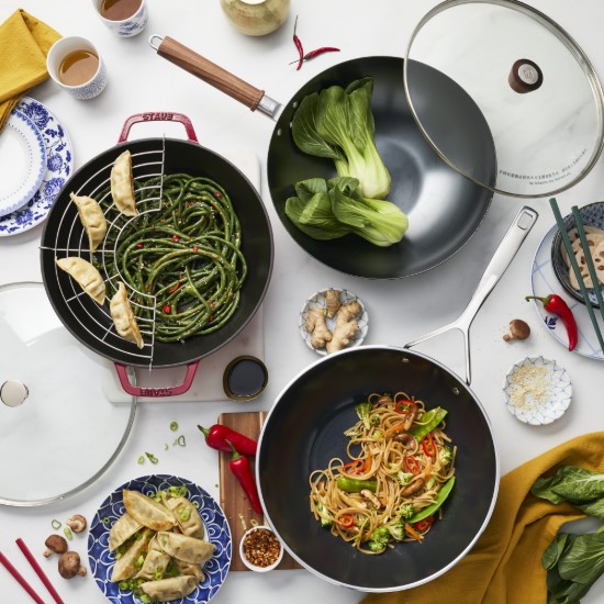 Tigaie wok, fonta, 30cm, Grenadine - Staub