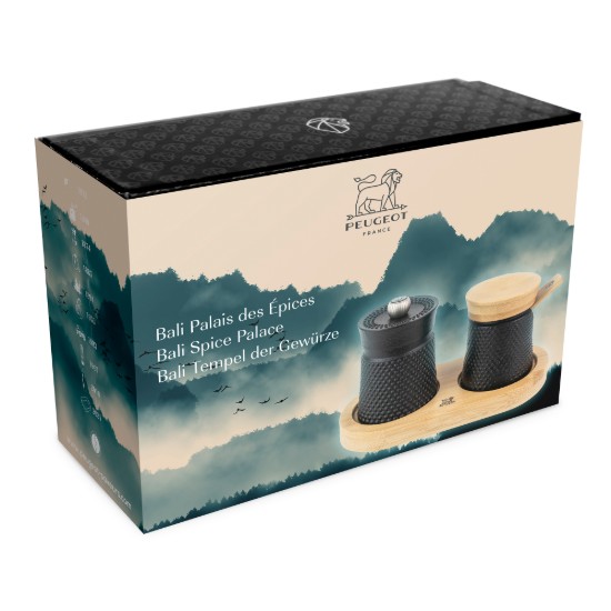 Set rasnita piper "Bali" si dispenser sare, fonta - Peugeot