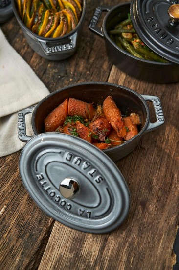 Mini-oala Cocotte, ovala, fonta, 11cm/0,25L, Graphite Grey - Staub