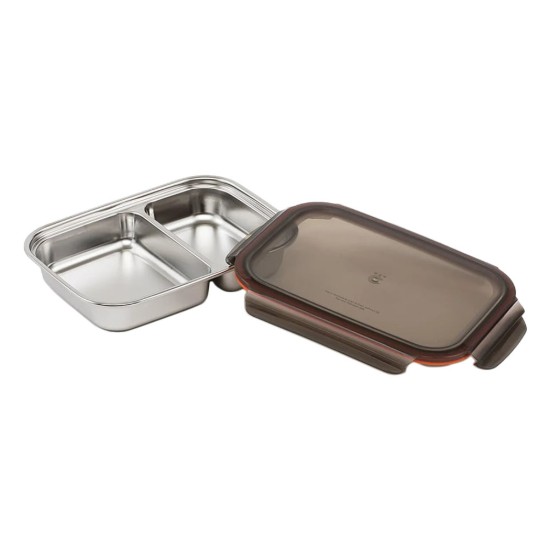 Caserola dreptunghiulara compartimentata, inox, 1000ml, "To go" - Cuitisan