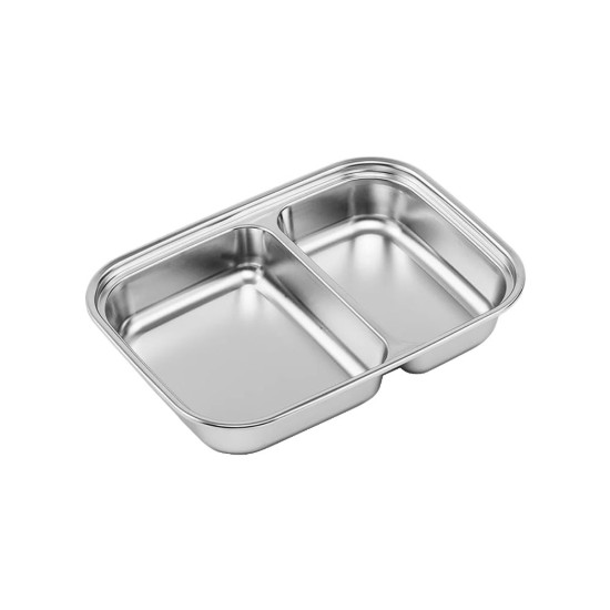 Caserola dreptunghiulara compartimentata, inox, 1000ml, "To go" - Cuitisan