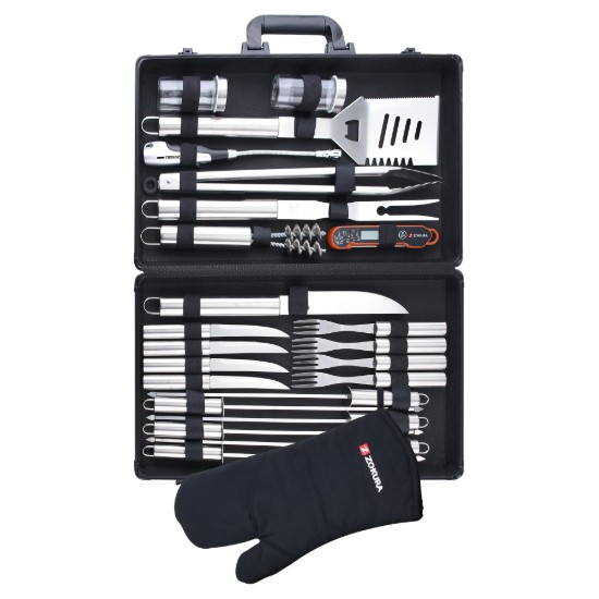 Set 24 piese pentru gratar, inox  - Zokura