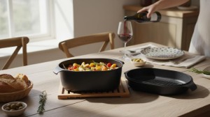 Capac cu suprafata grill pentru tava friptura, aluminiu, 32 x 22 cm - AMT Gastroguss