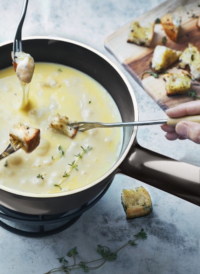 Set Fondue 24 cm/2,4 l, Charcoal - Emile Henry