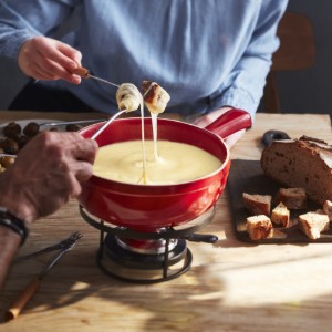Set Fondue, ceramica, 24 cm/2,4L, Burgundy - Emile Henry
