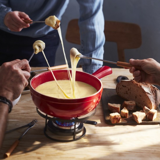 Set Fondue, ceramica, 24 cm/2,4L, Burgundy - Emile Henry