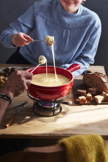 Set Fondue, ceramica, 24 cm/2,4L, Burgundy - Emile Henry