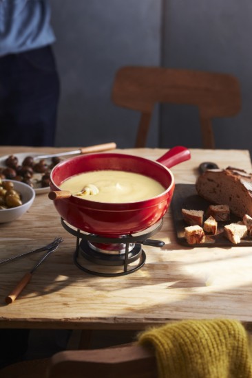 Set Fondue, ceramica, 24 cm/2,4L, Burgundy - Emile Henry
