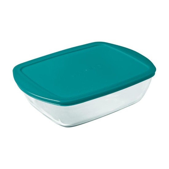 Caserola dreptunghiulara, cu capac, sticla termorezistenta, 28x20cm/2,5L, "Cook&Store", Blue - Pyrex