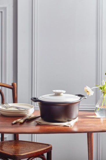 Oala Cocotte ceramica, 28,5cm/4L, "Sublime +", White&Slate - Emile Henry