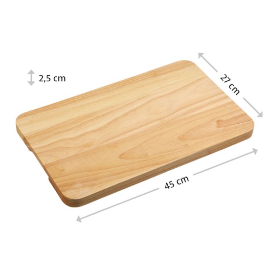 Tocator, lemn arbore de cauciuc, 45 x 27 cm, grosime 2,5 cm - Kesper