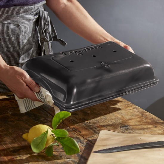 Tava baghete, ceramica, 39,5x23,5cm/3,7L, Charcoal - Emile Henry