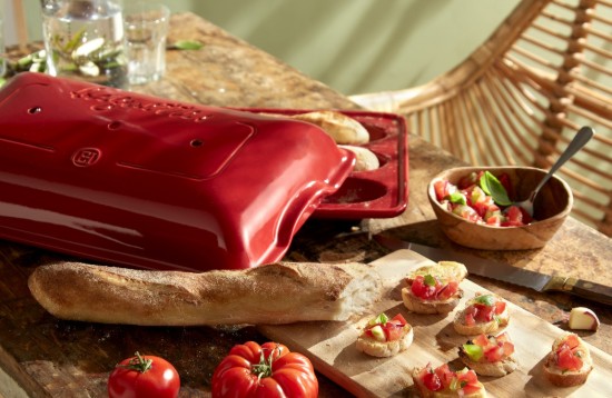 Tava baghete, ceramica, 39,5x23,5cm/3,7L, Burgundy - Emile Henry