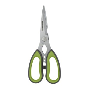 Foarfeca de bucatarie cu manere soft touch, 21 cm, Gri/Verde - Grunwerg