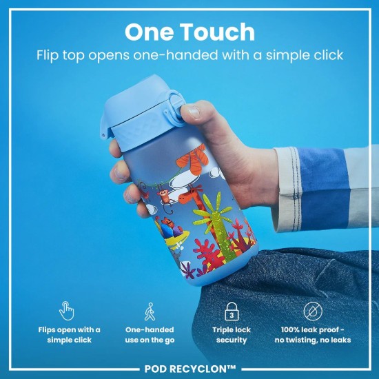 Sticla apa pentru copii, recyclon, 350ml, Safari - Ion8