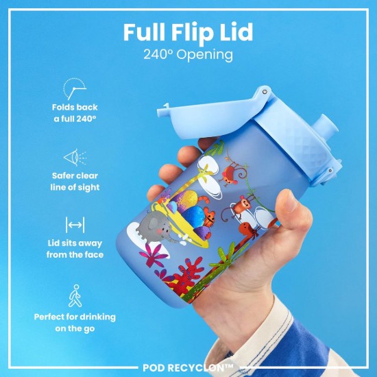 Sticla apa pentru copii, recyclon, 350ml, Safari - Ion8
