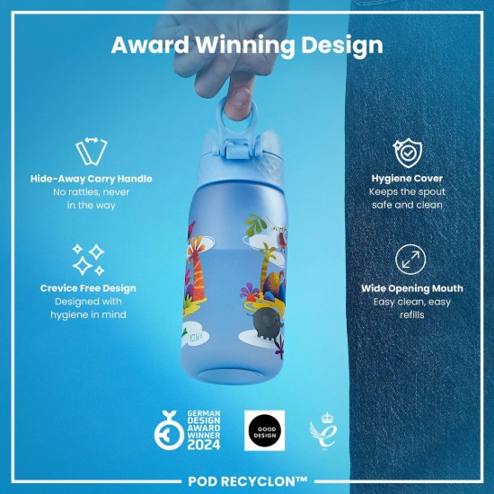 Sticla apa pentru copii, recyclon, 350ml, Safari - Ion8