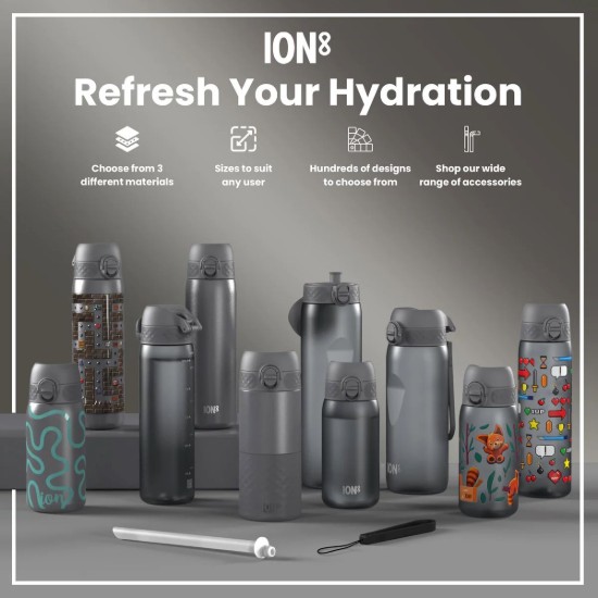 Sticla apa pentru copii Slim, recyclon, 500ml, Sport Cars - Ion8