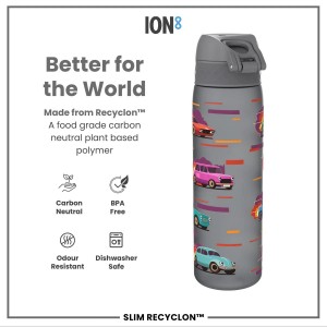 Sticla apa pentru copii Slim, recyclon, 500ml, Sport Cars - Ion8