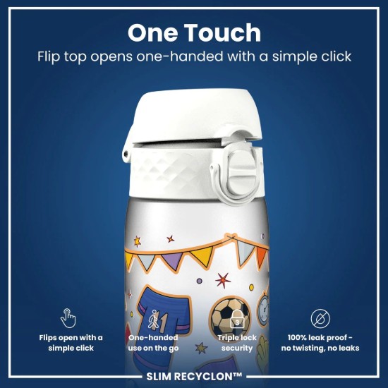 Sticla apa pentru copii Slim, recyclon, 500ml, Football - Ion8