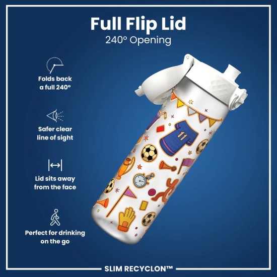 Sticla apa pentru copii Slim, recyclon, 500ml, Football - Ion8