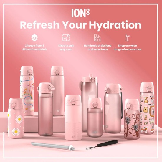 Sticla apa pentru copii Slim, recyclon, 500ml, Rainbows - Ion8