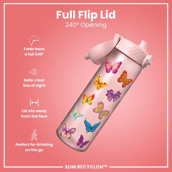 Sticla apa pentru copii Slim, recyclon, 500ml, Butterfly - Ion8