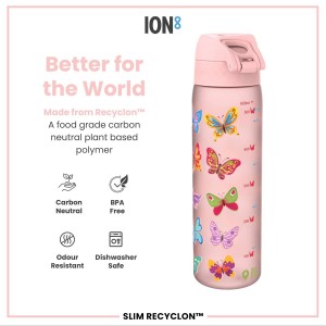 Sticla apa pentru copii Slim, recyclon, 500ml, Butterfly - Ion8