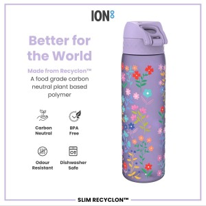 Sticla apa pentru copii Slim, recyclon, 500ml, Ditsy Floral - Ion8