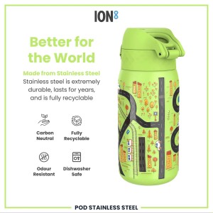 Sticla apa pentru copii, inox, 400ml, Cars - Ion8