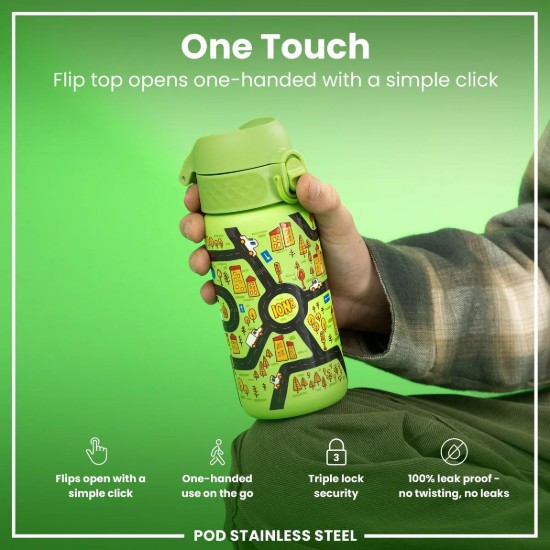 Sticla apa pentru copii, inox, 400ml, Cars - Ion8