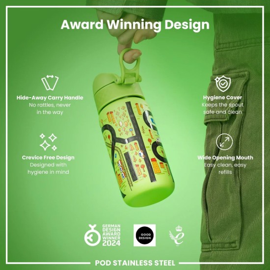 Sticla apa pentru copii, inox, 400ml, Cars - Ion8