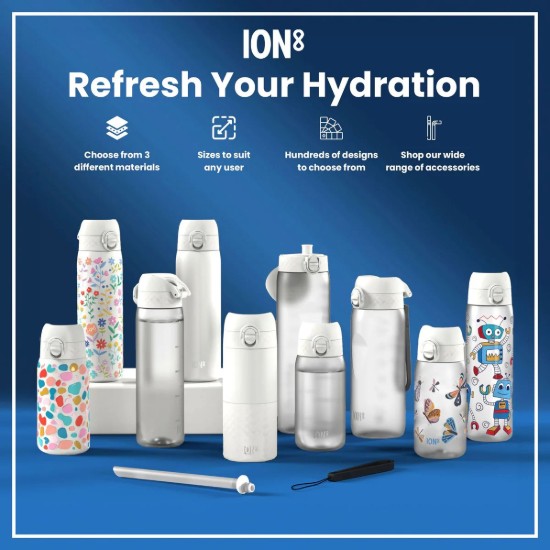 Sticla apa pentru copii Slim, inox, 600ml, Robots - Ion8