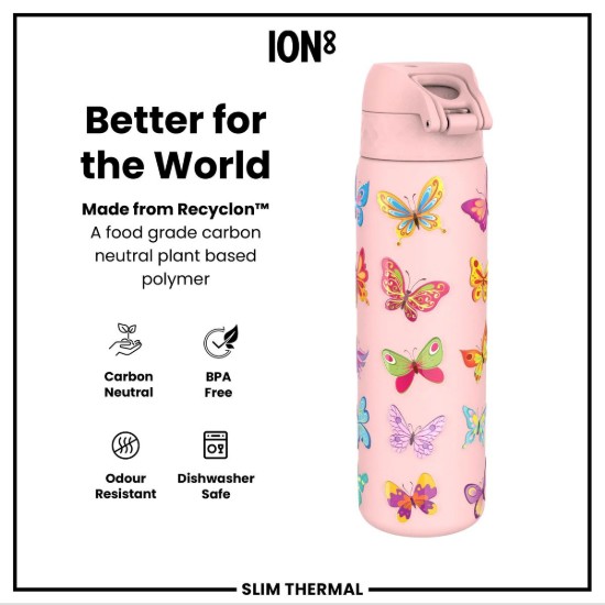 Sticla apa Slim, inox, 500ml, Butterfly - Ion8