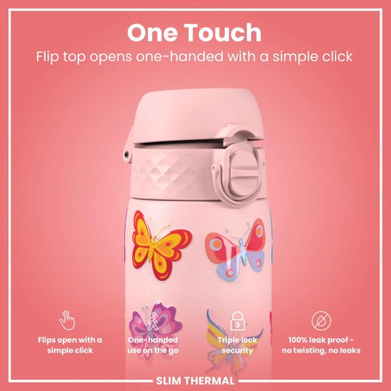 Sticla apa Slim, inox, 500ml, Butterfly - Ion8