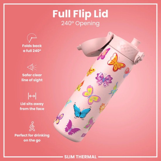 Sticla apa Slim, inox, 500ml, Butterfly - Ion8
