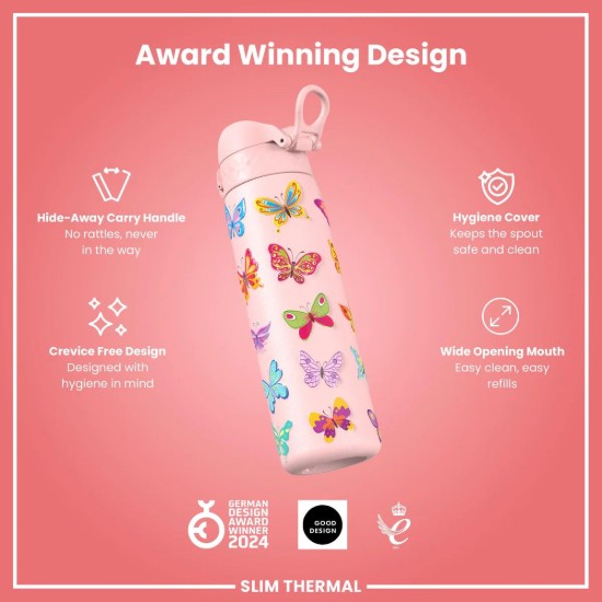 Sticla apa Slim, inox, 500ml, Butterfly - Ion8