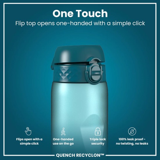 Sticla apa Times To Drink, recyclon, 1L, Teal&Blue - Ion8