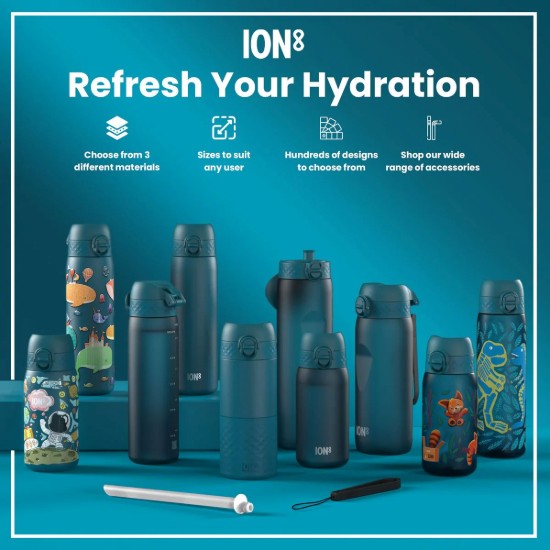 Sticla apa Times To Drink, recyclon, 1L, Teal&Blue - Ion8