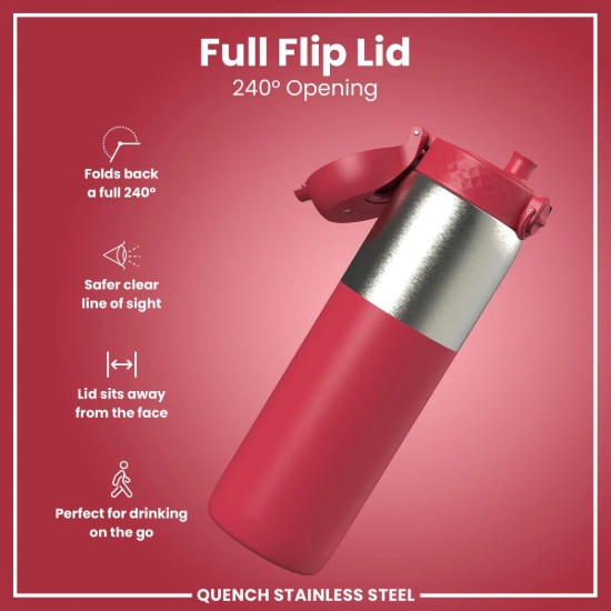 Sticla apa, inox, 920ml, Viva Magenta - Ion8