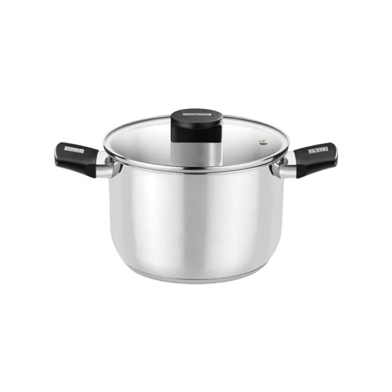 Oala inox, cu capac, 22cm/5L, "Elite" - Monix