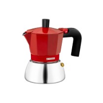 Cafetiera inox/aluminiu, 195ml, Rosu - Monix