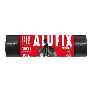 Saci menajeri 180L, LDPE, 10 bucati, Negru - ALUFIX