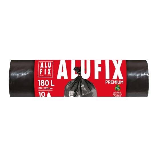 Saci menajeri 180L, LDPE, 10 bucati, Negru - ALUFIX