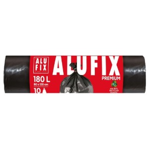 Saci menajeri 180L, LDPE, 10 bucati, Negru - ALUFIX