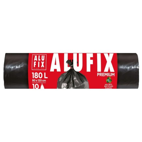 Saci menajeri 180L, LDPE, 10 bucati, Negru - ALUFIX