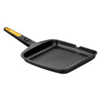 Tigaie grill patrata, aluminiu, cu maner detasabil, 28x28 cm, "Fast Click" - BRA