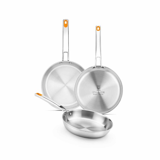 Tigaie inox, 3-Ply, 24 cm, "Efficient Inox" - BRA
