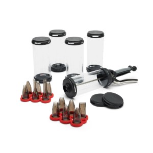 Set seringa patiserie, 4 recipiente si 12 duze, "Le Tube Pro" - de Buyer
