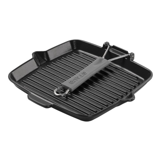 Tigaie grill patrata, 24 cm, fonta, Black - Staub